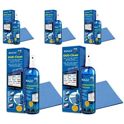 Abbildung von ROGGE Duo Clean Original, 5X 250ml LED,LCD,TFT+Plasma Bildschirmreiniger inkl. Prof.Microfasertuch 38x40cm