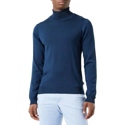 Abbildung von Casual Friday Konrad ROLL NECK Strickpullover, Herren, Größe: Large, Dress blues melange