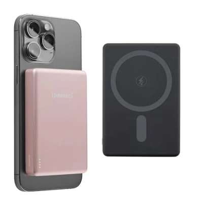 Abbildung von Intenso MW10000 Magnetische Powerbank 10000 mAh MagSafe kompatibel, Wireless Charging 15W, USB C PD 20W, Für iPhone &amp; Android Geprüft in Deutschland Rosé
