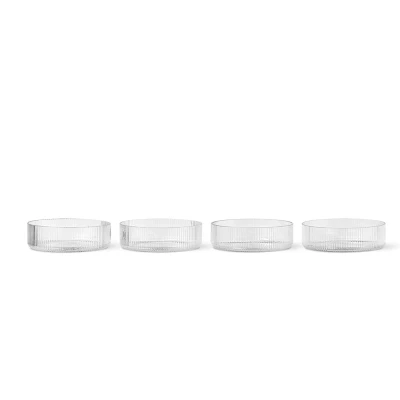 Abbildung von ferm LIVING Servierschüssel Ripple, klar, Ø 12,2 cm, 4er Set