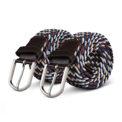 Abbildung von hemmy Fashion Stretchgürtel dehnbarer Stoffgürtel &quot;unisex&quot; (2er Pack) Elastischer Flechtgürtel Stoffgürtel, Gürtel ohne Löcher