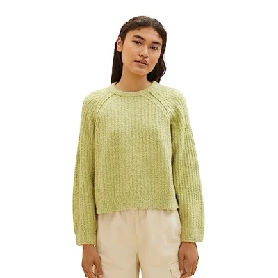 Abbildung von TOM Tailor Denim MIT RAGLANÄRMELN Strickpullover, Damen, Größe: XXL, Dusty pear green