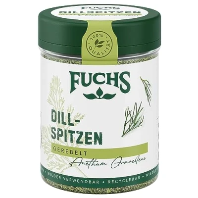 Abbildung von Fuchs Gewürze Dillspitzen gerebelt Gewürz für eingelegte Gurken, Salatsaucen oder Fischgerichten natürliche Zutaten 20 g in wiederverwendbarer, recyclebarer Dose