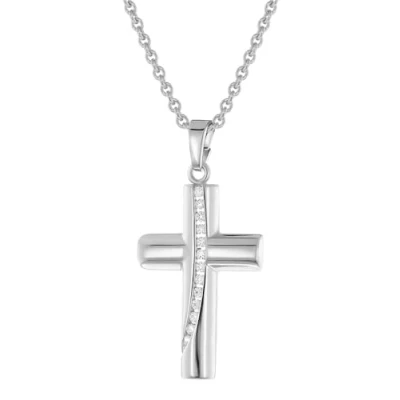 Abbildung von trendor 28569 Damen Kette Kreuz 925 Silber Rhodiniert
