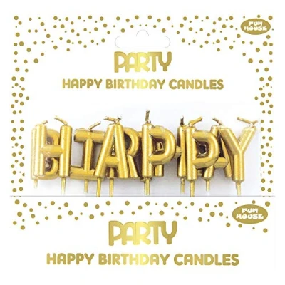 Abbildung von Clairefontaine 24330 GC Set mit Kerzen Buchstabe Metalleffekt, &#039;&#039;Happy Birthday&#039;&#039;, Gold, 1