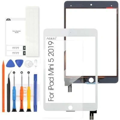 Abbildung von Arbilato Touchscreen für iPad Mini 5 2019 7.9 Mini5 Ersatzbildschirm A2126 A2124 A2133 A2125 Digitalisierer Glas Panel Riparazione Kit (kein LCD Display) (weiß)