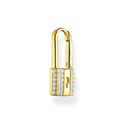 Abbildung von THOMAS Sabo Damen Kreole Schloss 925er Sterlingsilber 750er Gelbgold Vergoldung mit Zirkonia Clipverschluss, CR680 414 14