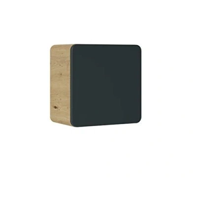 Abbildung von Hängeschrank Cube Aruba Cosmos, mattschwarz, Oberschrank, moderner Kleiderschrank, Badezimmermöbel, Schwarz