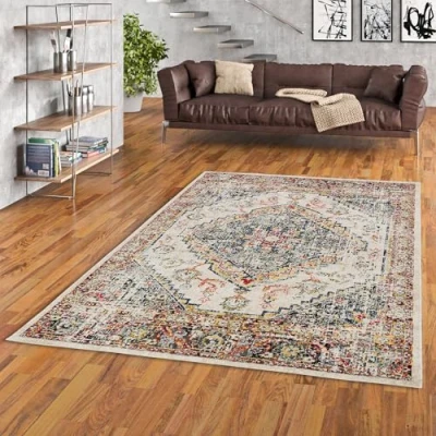 Abbildung von Pergamon Designer Teppich Vintage Zoe Orient Bunt Bordüre in 5 Größen