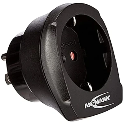 Abbildung von ANSMANN Reiseadapter EU to US / Schuko Reisestecker mit Schutzklasse 1 &amp; 2 3 Poliger Stecker für Reisen in die USA Kanada Brasilien Thailand Philippinen Japan Mexico Südamerika Kuba etc.
