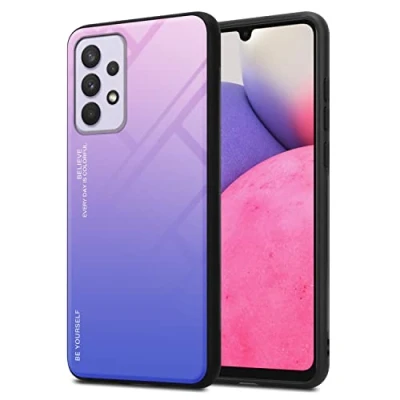 Abbildung von Cadorabo Hülle kompatibel mit Samsung Galaxy A33 5G Schutzhülle TPU Silikon Case Glas Slim Kratzfest Weiche Gummi Rundumschutz für in Schwarz