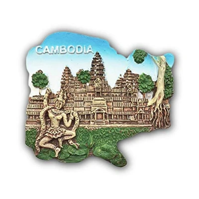 Abbildung von Angkor Wat Kambodscha 3D Kühlschrankmagnet Reiseaufkleber Souvenirs Home &amp; Kitchen Dekoration aus China
