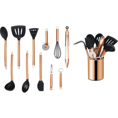 Abbildung von ECHTWERK Küchenorganizer Set, (Set, 12 tlg.), Kochbesteck mit Edelstahlgriff, Antihaft Silikon, Utensilienhalter
