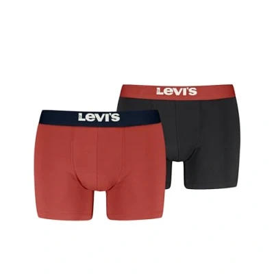 Abbildung von Levi&#039;s MEN Solid Basic Brief 2 PACK Panties, Herren, Größe: XL, Red/black