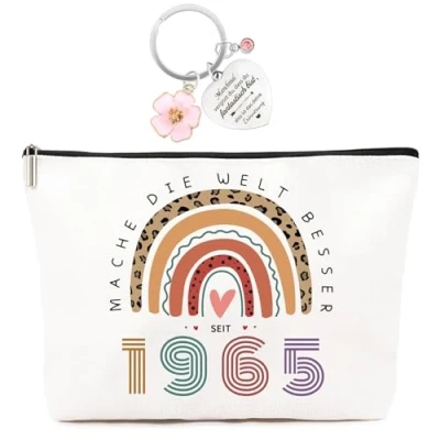 Abbildung von Lustiges Geburtstagsgeschenk für Frauen 60. Geburtstag Make up Tasche,Geschenk Zum 60 Frau,Praktische Geschenkidee, Schönes Design Frau,1965