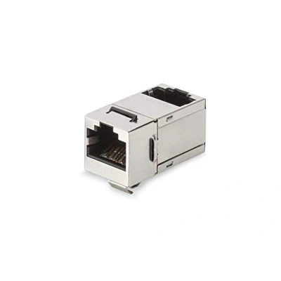 Abbildung von DIGITUS Keystone Kupplung Cat 6A Geschirmt 2X RJ45 Buchse Gewinkelt 500 MHz 10GBase T Klasse EA Metall Gehäuse