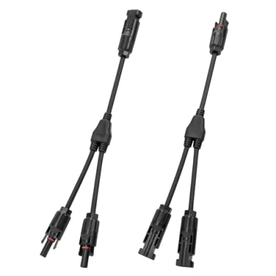 Abbildung von Intckwan Solarpanel Y Stecker, Ip67, F/M/M und M/F/F, Kabel Anschlüsse Verteiler, Kompatibel mit 2,5mm2 6mm2 Photovoltaik Steckverbinder, Schwarz