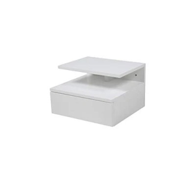 Abbildung von ACTONA GROUP Nachttisch &quot;Ashlan Nachtkommode&quot;, Nachtschrank, wandmontiert, 1 Schublade, Fachboden, Metallschienen