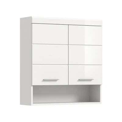 Abbildung von xonox.home Bad Scout X06A9723 Hängeschrank Wandschrank Schrank in weiß Nachbildung und Hochglanz tiefzieh, ca. B/H/T: 74x79x24 cm