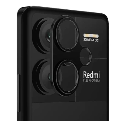 Abbildung von GIOPUEY Kamera Schutzfolie Kompatibel mit Redmi Note 13 Pro Plus, [2 Pack] Metalle Schutzrahmen, [Kratzfest] für Plus Black