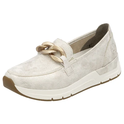 Abbildung von Rieker Slipper, Damen, Größe: 40, Beige Kunststoff