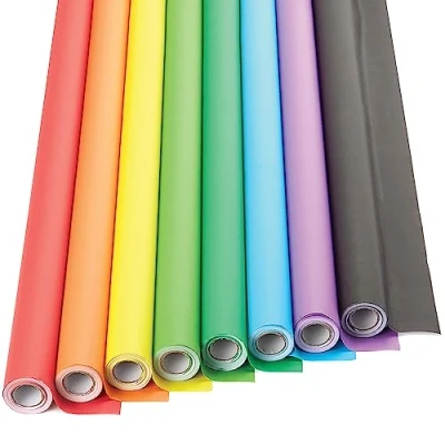 Abbildung von Baker Ross FE437 Plakatrollen Multipack Packung mit 8 Rollen, Schulbedarf, Präsentationspapier für das Klassenzimmer, Hintergrundpapier