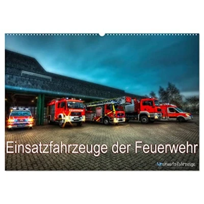 Abbildung von Einsatzfahrzeuge der Feuerwehr (Wandkalender 2025 DIN A2 quer), CALVENDO Monatskalender