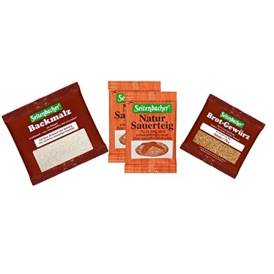 Abbildung von Seitenbacher Back Set zum Selbst Brotbacken Natur Sauerteig 1x150g Brotgewürz 1x70g Backmalz 1x250g