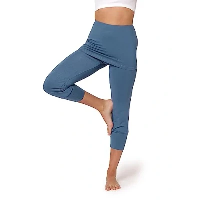 Abbildung von Bellivalini Yoga Hose mit Rock 3/4 Trainingshose Yogahose Damen leichte Jogginghose aus Viskose BLV50 276 (Jeans, XXL)