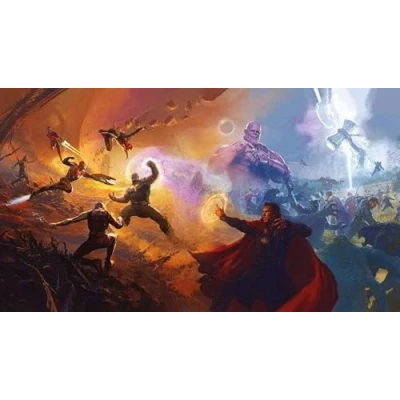 Abbildung von Komar Vliestapete &quot;Avengers Epic Battles Two Worlds&quot;, 500x280 cm (Breite x Höhe)