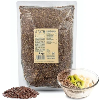 Abbildung von KoRo Geschrotete Bio Leinsamen 2 kg 100 % geschrotet Ohne Zusätze Qualität Ideal zum Backen, Kochen oder als Topping
