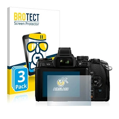 Abbildung von BROTECT Schutzglas für Olympus OM D E M1 (3 Stück) Schutzfolie Panzer Folie Glas [Extrem Kratzfest 9H, Anti Fingerprint, Ultra Transparent]