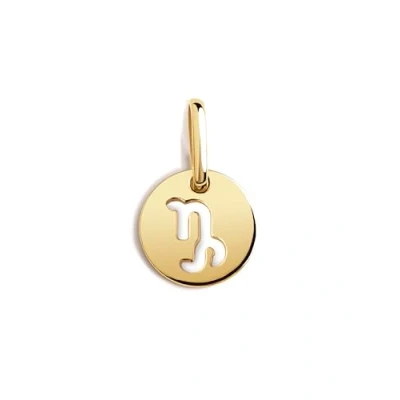 Abbildung von SINGULARU Charm Mini Medaillon Zodiac Steinbock Anhänger aus Sterling Silber mit 18Kt Goldplattierung kombinierbar Halskette Damenschmuck