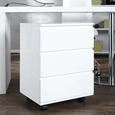 Abbildung von CAGÜ DESIGN ROLLCONTAINER [CARDIFF] WEISS HOCHGLANZ mit 3 SCHUBLADEN 47cm x 63cm, NEU!