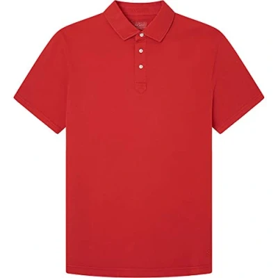 Abbildung von HACKETT LONDON Herren GMD Jersey Ss Polohemd, Zinnoberrot, L