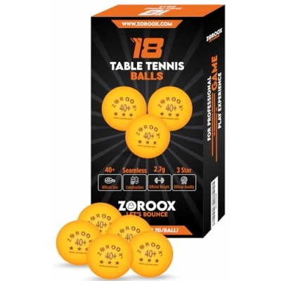 Abbildung von ZOROOX Tischtennisbälle Weiße &amp; Orange 3 Sterne 40+ 9, 18, 36 oder 72 Ballpakete Hochwertige ABS Trainingsbälle für Innen Außentische, Wettkämpfe und Freizeitspiele (18 Ballpakete, Orange)