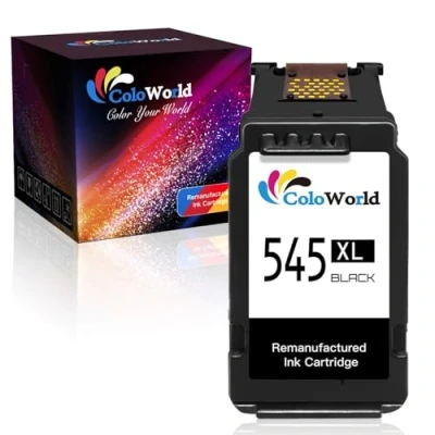 Abbildung von ColoWorld 545 XL schwarz Druckerpatronen, PG 545XL Remanufactured für Canon Druckerpatronen 545,für Pixma TS3350 TS3450 TR4451 TS3150 MG2500 MX495 TR4550 TR4500 TR4551 MG2555s MG3050 Druckers