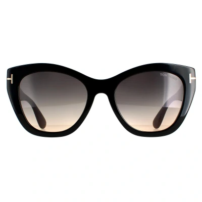 Abbildung von TOM FORD Damen FT0940 Cara 01B Gläser SONNENBRILLEN Acetat Schwarz Grau Quadratisch Normal Schattiert