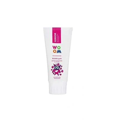 Abbildung von WOOM Junior Bubble Gum Zahnpasta 50ml speziell formuliert hilft Karies vorzubeugen und den Zahnschmelz zu stärken