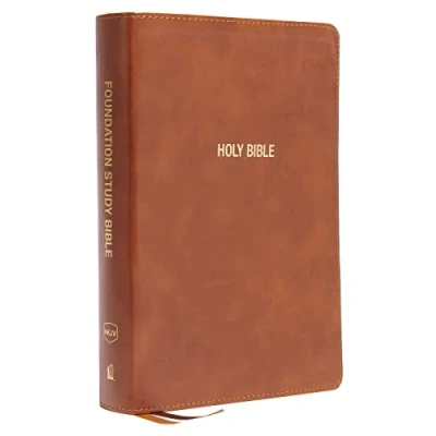 Abbildung von NKJV, Foundation Study Bible, Large Print, Leathersoft, Brown, Red Letter, Thumb Indexed, Comfort Print: Holy New King James Version