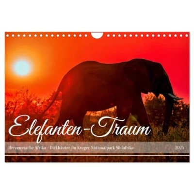 Abbildung von Elefanten Traum Herzenssache Afrika (Wandkalender 2025 DIN A4 quer), CALVENDO Monatskalender