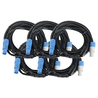 Abbildung von Pronomic Stage PPD 5 Hybridkabel Powerplug/DMX 5x Set Kombi Kabel für Stromversorgung und DMX Signal Kein Kabelsalat mehr bei der Verbindung zu Lichteffekten Länge: m Schwarz