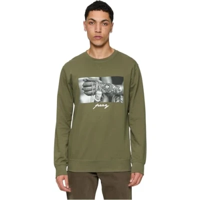 Abbildung von Mister Tee PRAY 2.0 Crewneck Sweatshirt, Herren, Größe: Large, Olive