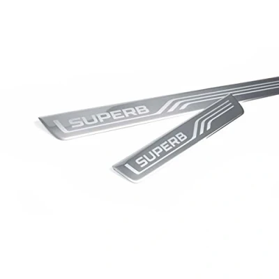 Abbildung von Skoda 3V0071303 Einstiegsleisten Set Edelstahl 4X Leisten v+h mit SUPERB Schriftzug