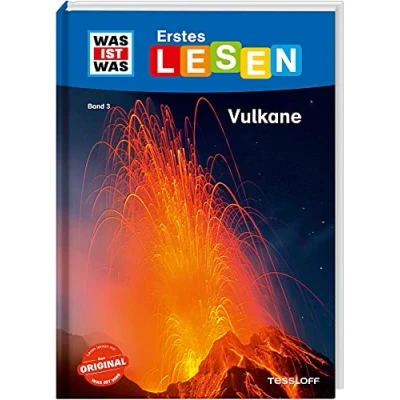 Abbildung von WAS IST Erstes Lesen Band 3. Vulkane: Wie heißt der größte Vulkan Welt? nennt man flüssiges Gestein? riechen Vulkane?