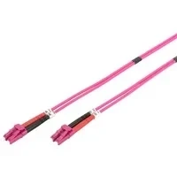 Abbildung von DIGITUS DK 2533 10 4 Glasfaserkabel OM4 m LC zu Duplex LWL Kabel 1/10/40/100 Gbit/s MM Multimode Glasfaser LAN Fasertyp: 50/125 µ Violett (Violet)