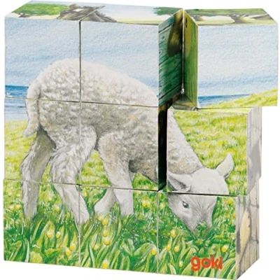 Abbildung von Würfelpuzzle Bauernhoftiere
