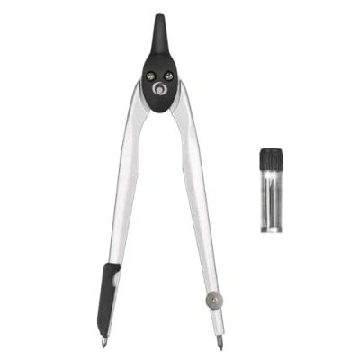 Abbildung von Herlitz 8710006 Zirkelkasten, 2 teilig, Zirkel mit Ersatzminenbox, in Hängepackung, schwarz