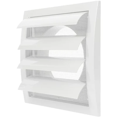 Abbildung von Ø125mm 190x190 mm Weiß Dunstabzugshaube mit eingebautem Schädlingsschutz, Weiß/Grau/Braun/Schwarz, Lüftungsschlitzabdeckung, HVAC Abluftkanalabdeckung, Auspuffkappe