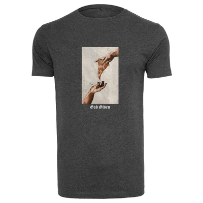 Abbildung von Mister Tee GOD Given Pizza Tshirt print, Herren, Größe: Large, Charcoal